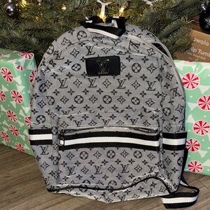 Black and Gray Monogram Backpack